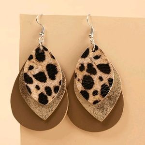 Faux leather handmade cute earrings